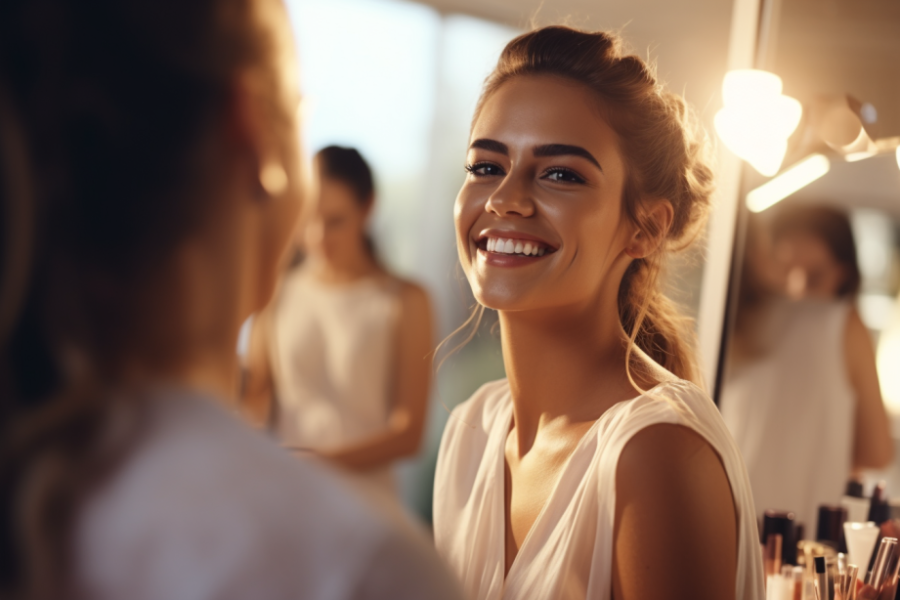 Kobieta robiąca makeup
